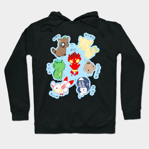 Chibi Yokai design Hoodie by TheLuckyAxolotl